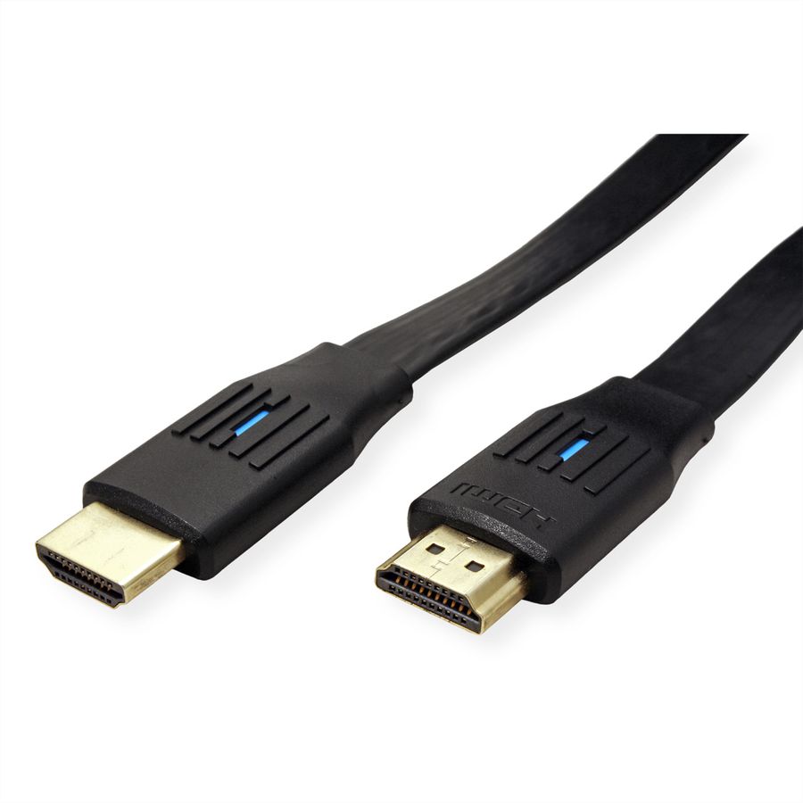 VALUE Câble HDMI 8K (7680 x 4320) avec Ethernet, plat, M/M, noir, 1 m