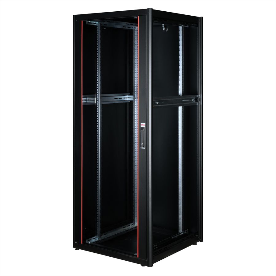 ROLINE 19" Baie réseau Basic 42U, 800x800 LxP Porte verre noir