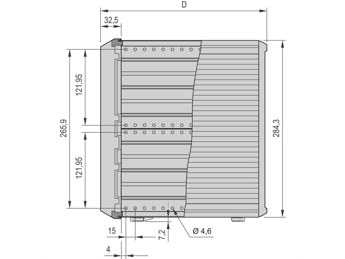 Mallette de bureau complète PropacPRO SCHROFF, blindée, 6 U, 84 HP, 446 mm