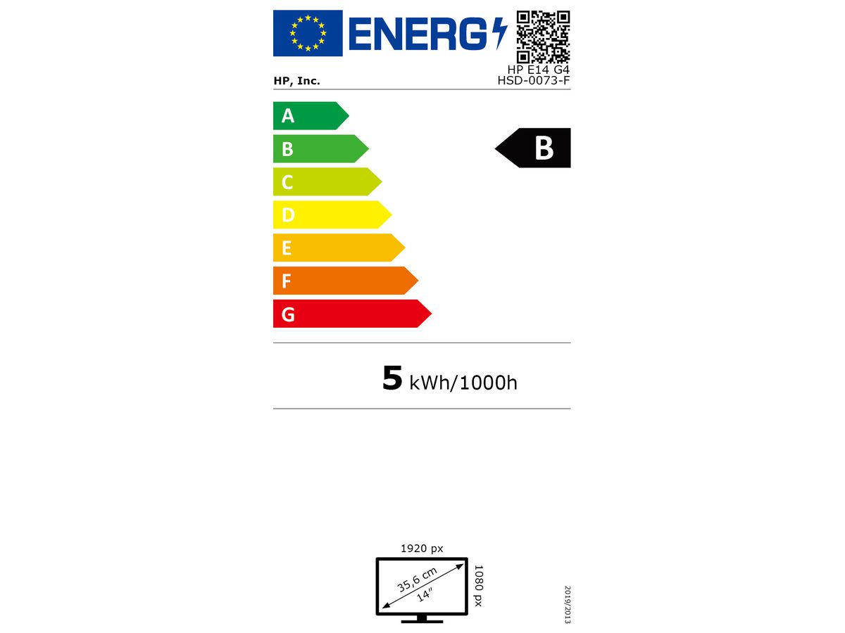 HP E-Series E14 G4 écran plat de PC 35,6 cm (14") 1920 x 1080 pixels Full HD LED Blanc