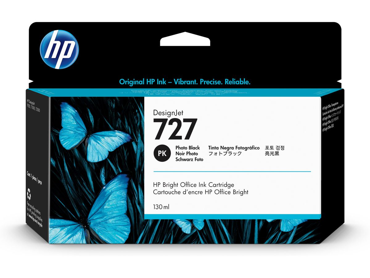 HP 727 cartouche d'encre DesignJet noire photo, 130 ml