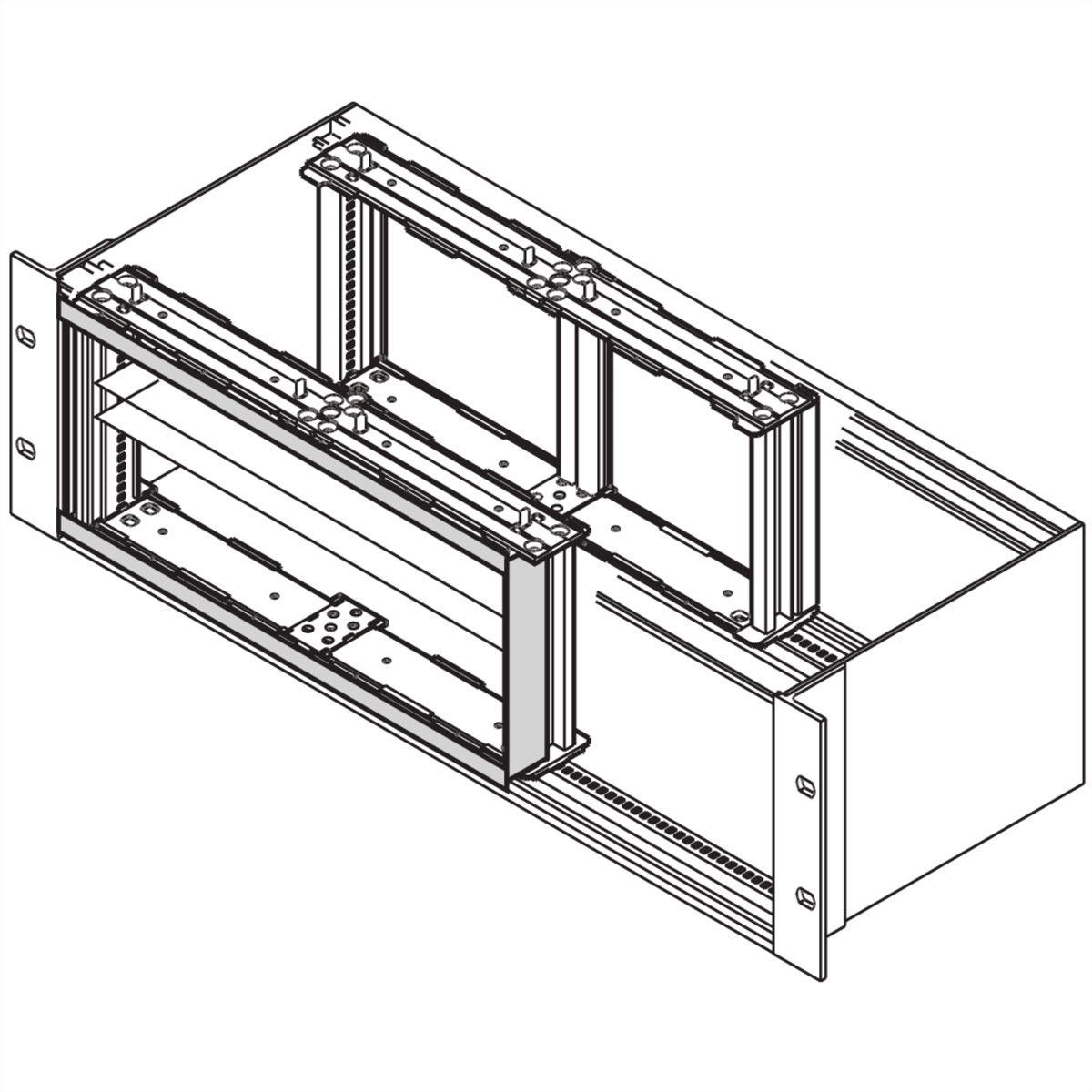 SCHROFF Cadre frontal pour le blindage CEM pour le montage de cartes horizontales, 4 U, 28 HP