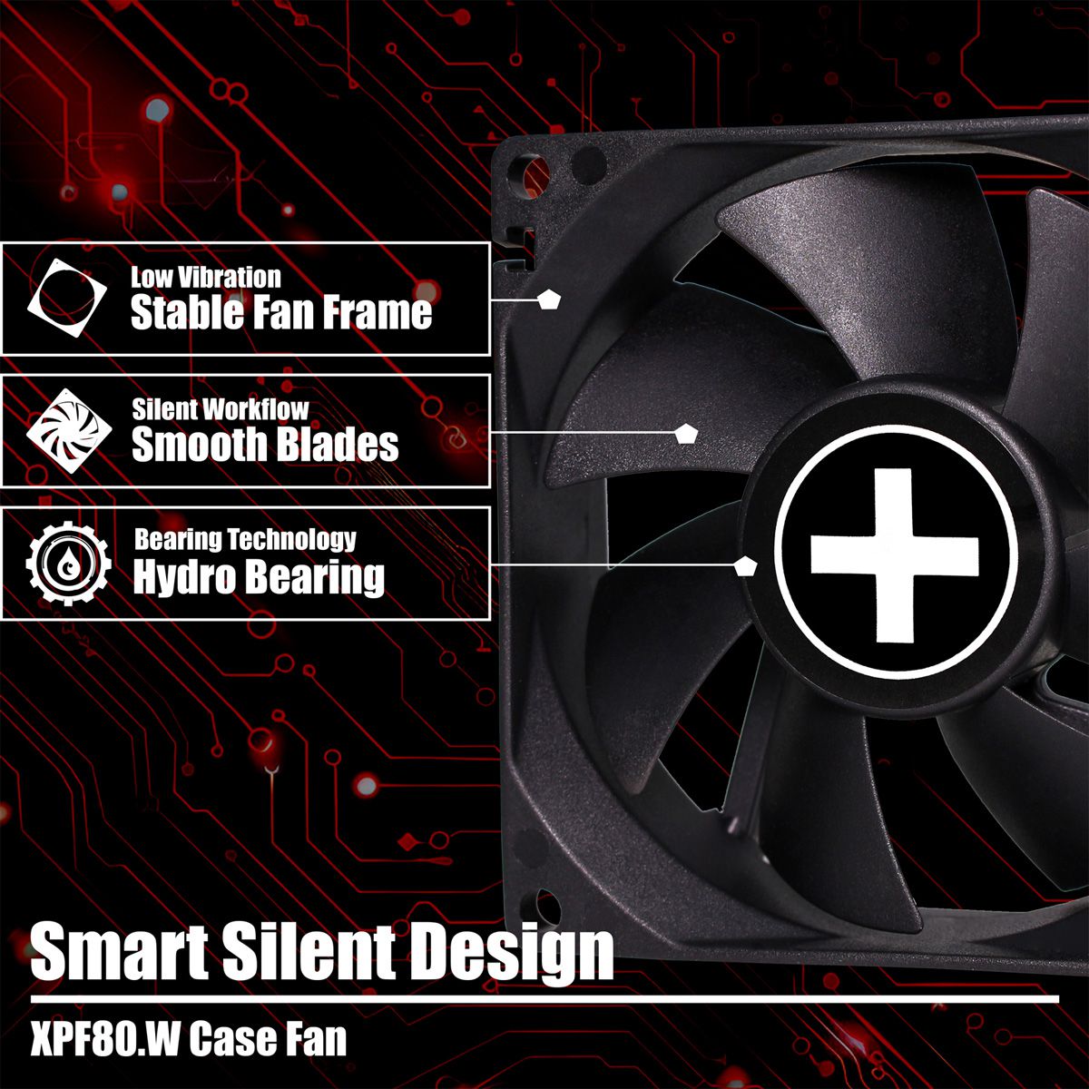 Xilence XPF80.W Ventilateur de boîtier 80mm, 3PIN, White Box