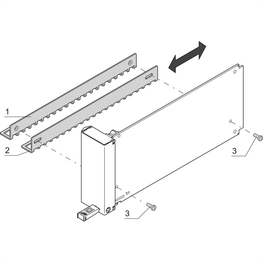 SCHROFF MicroTCA.4 Face avant (au-dessus du MCH), Full-Size Single, blindé, SSt