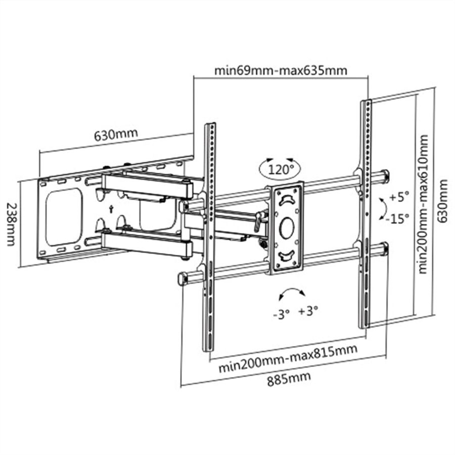 VALUE Support mural pour écran LCD