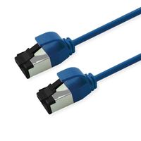 ROLINE Cordon Cat.8 (Classe I) U/FTP, Slim, fils tressés, LSOH, bleu, 0,15 m