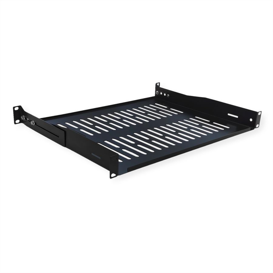 VALUE Etagère 19", 485 x 350 mm, 1 U, max. 25 kg, forme en U, noir