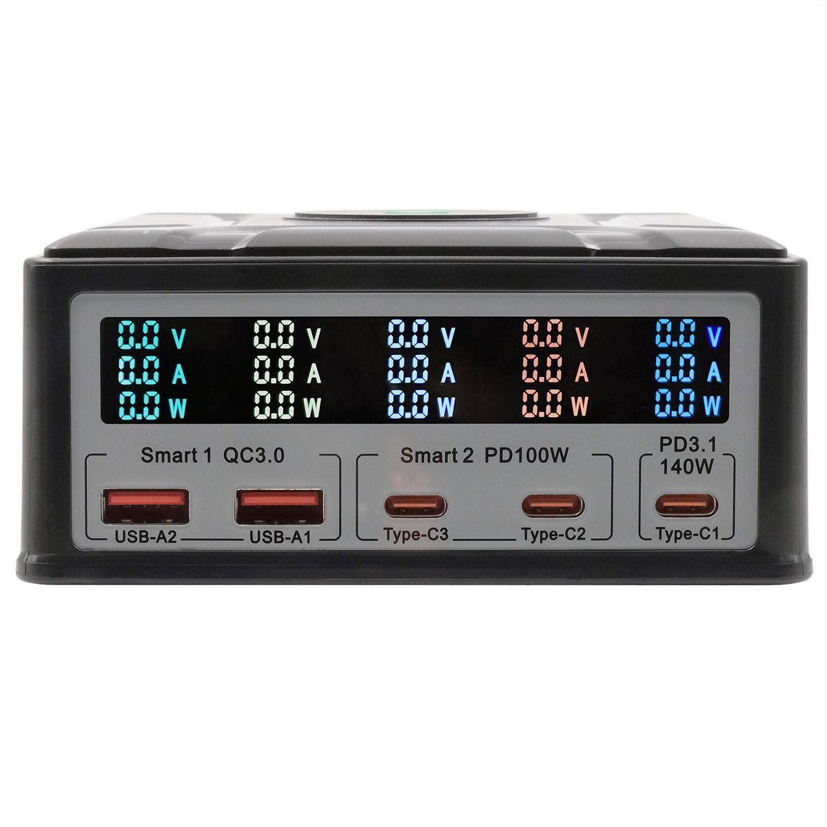 EXSYS EX-1107 Chargeur multiports High Power, QI 15W et USB-C PD à max. 260W