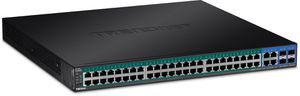 Trendnet TPE-5048WS commutateur réseau Géré Gigabit Ethernet (10/100/1000) Noir 1U Connexion Ethernet, supportant l'alimentation via ce port (PoE)