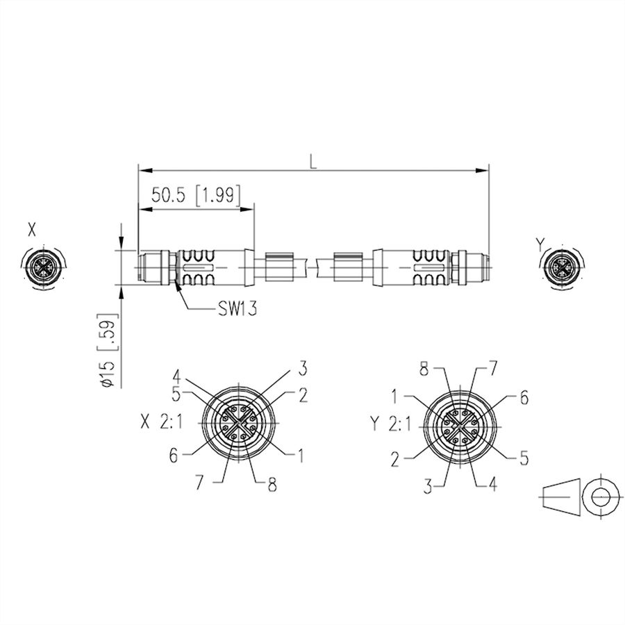 METZ CONNECT Câble Ethernet industriel M12, codage X, 2 m