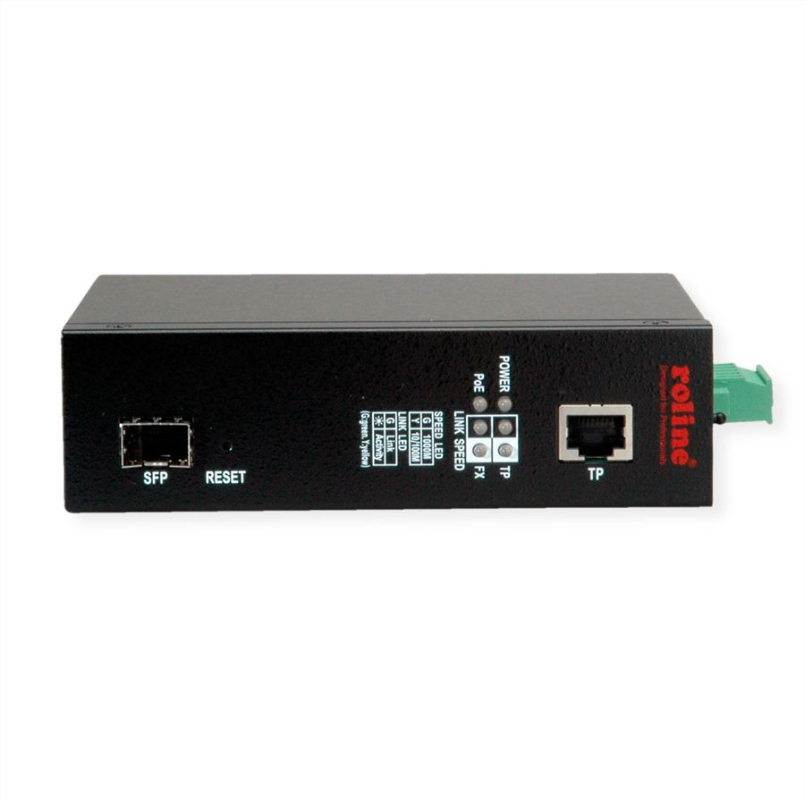 ROLINE Convertisseur industriel Gigabit Dual Speed 100/1000 Fibre, avec fonction PoE