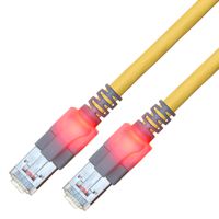 Cordon EasyLan DualBoot LED Cat.6 (Classe E) S/FTP, LSOH, jaune, 0,5 m