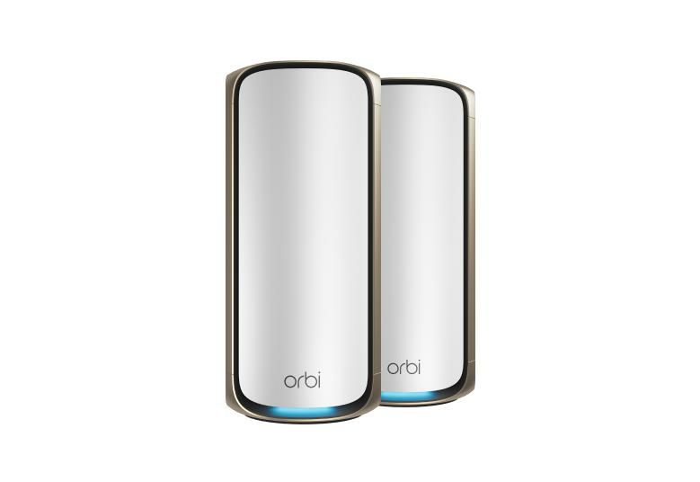 NETGEAR Orbi 970 Orbi Série 970 – Système Mesh WiFi 7 Quad-Band, Blanc, 27 Gbit/s, Lot de 2
