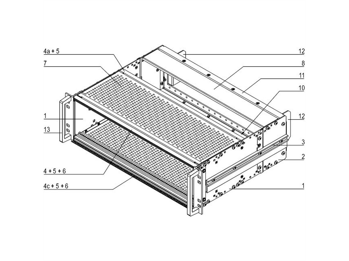 SCHROFF EuropacPRO 19" Subrack Kit pour chemin de fer, blindé, SNCF, CompactPCI, 3 U, 84 HP, 320 mm