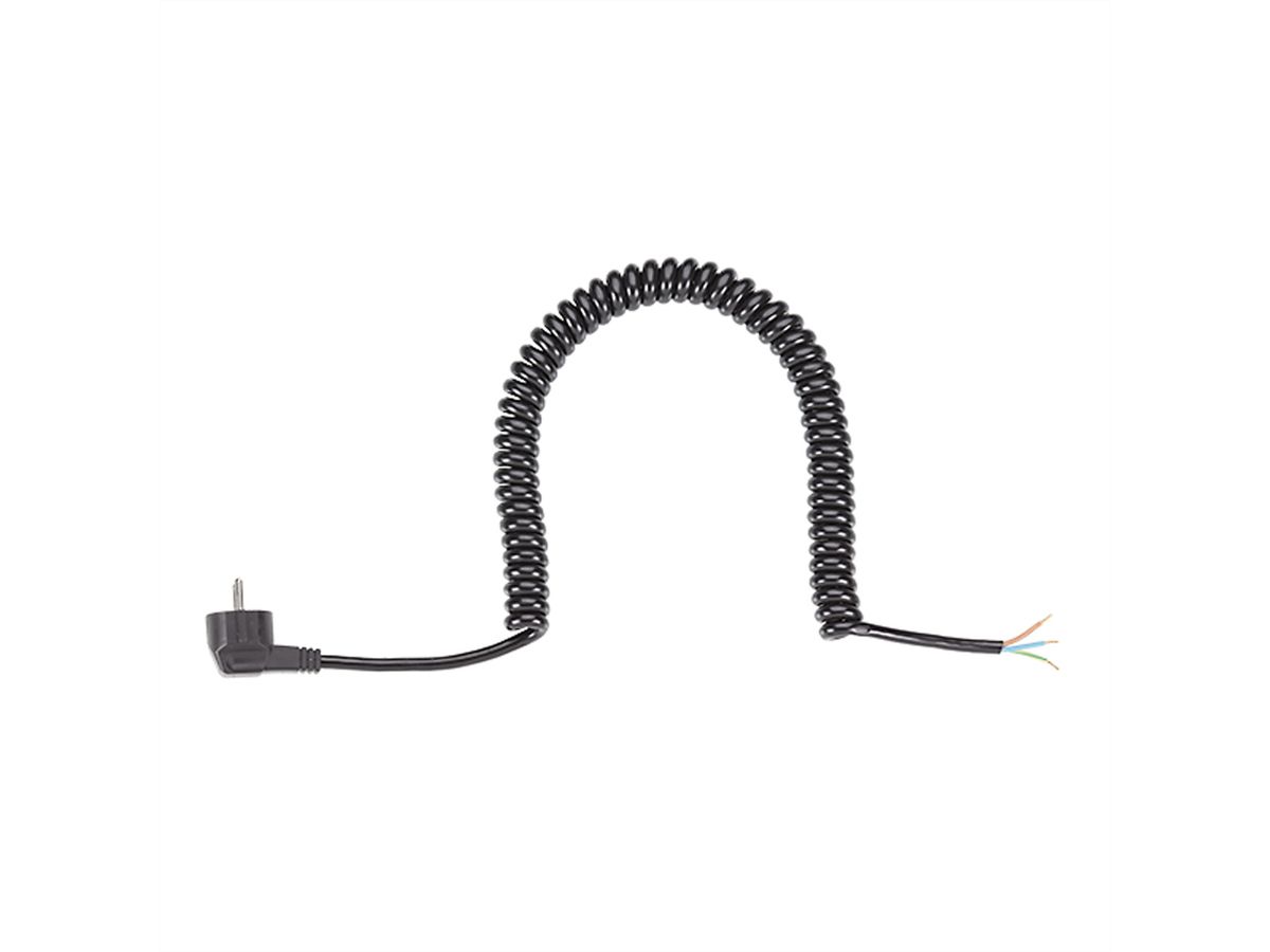 BACHMANN Câble spirale 1-4m noir, H05VV-F 3G1,5mm² AEH/CEE7/7