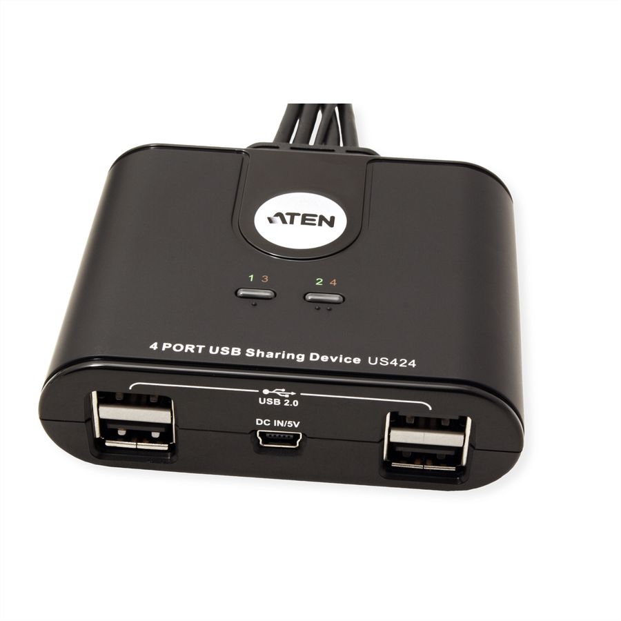 ATEN US424 Commutateur de périphériques USB 2.0 à 4 ports