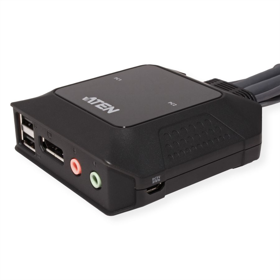 ATEN CS22DP Commutateur KVM DP USB 2 ports avec sélecteur de port distant