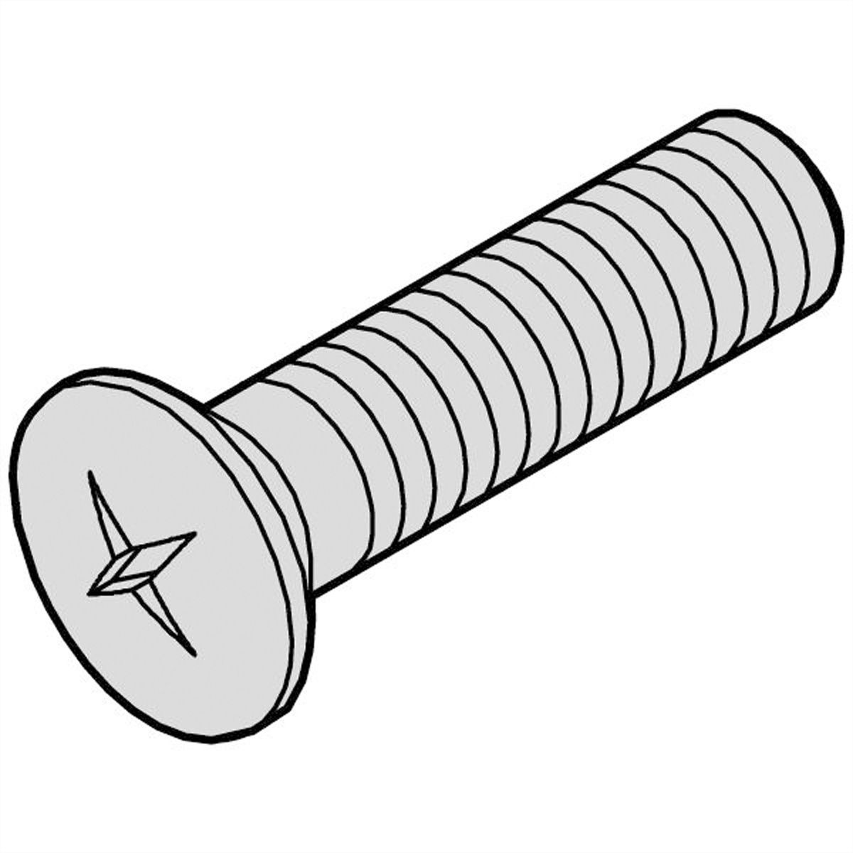 Vis à tête fraisée de SCHROFF, surélevée, empreinte cruciforme, M2.5x8 mm, acier nickelé