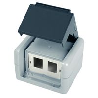 TELEGÄRTNER Boîtier IP44, 75x86x58, gris, avec insert de montage pour module 2xAMJ