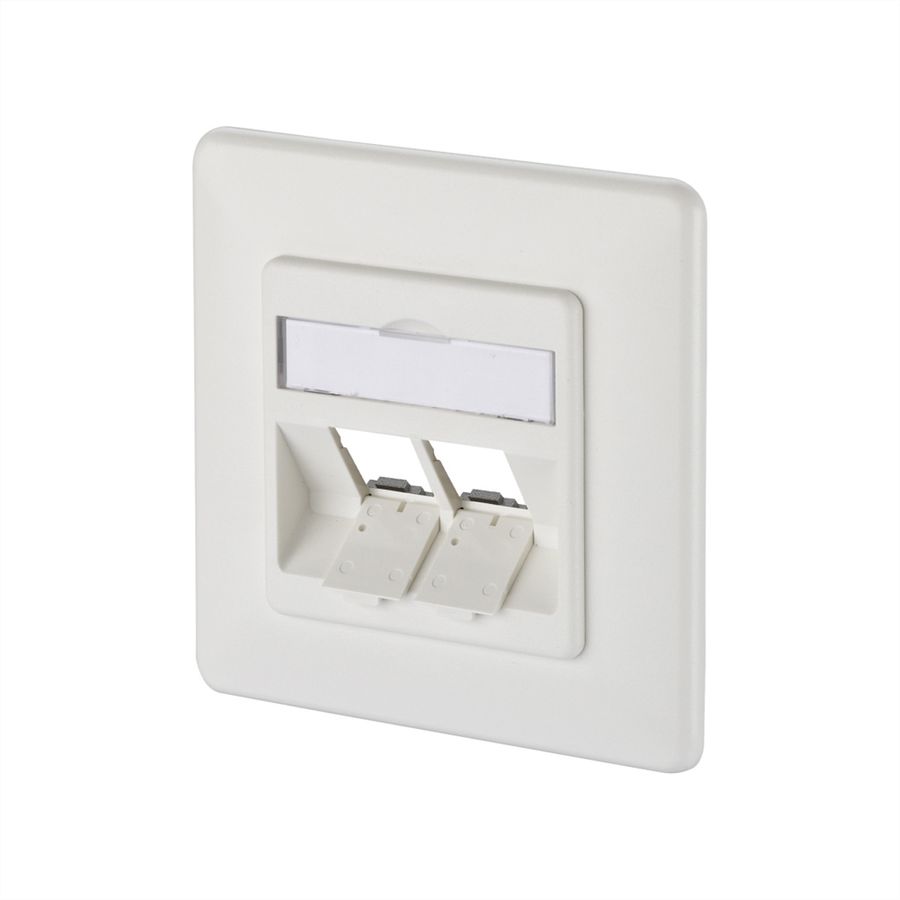 METZ CONNECT Keystone boîtier de raccordement encastré 2 ports non équipé blanc pur