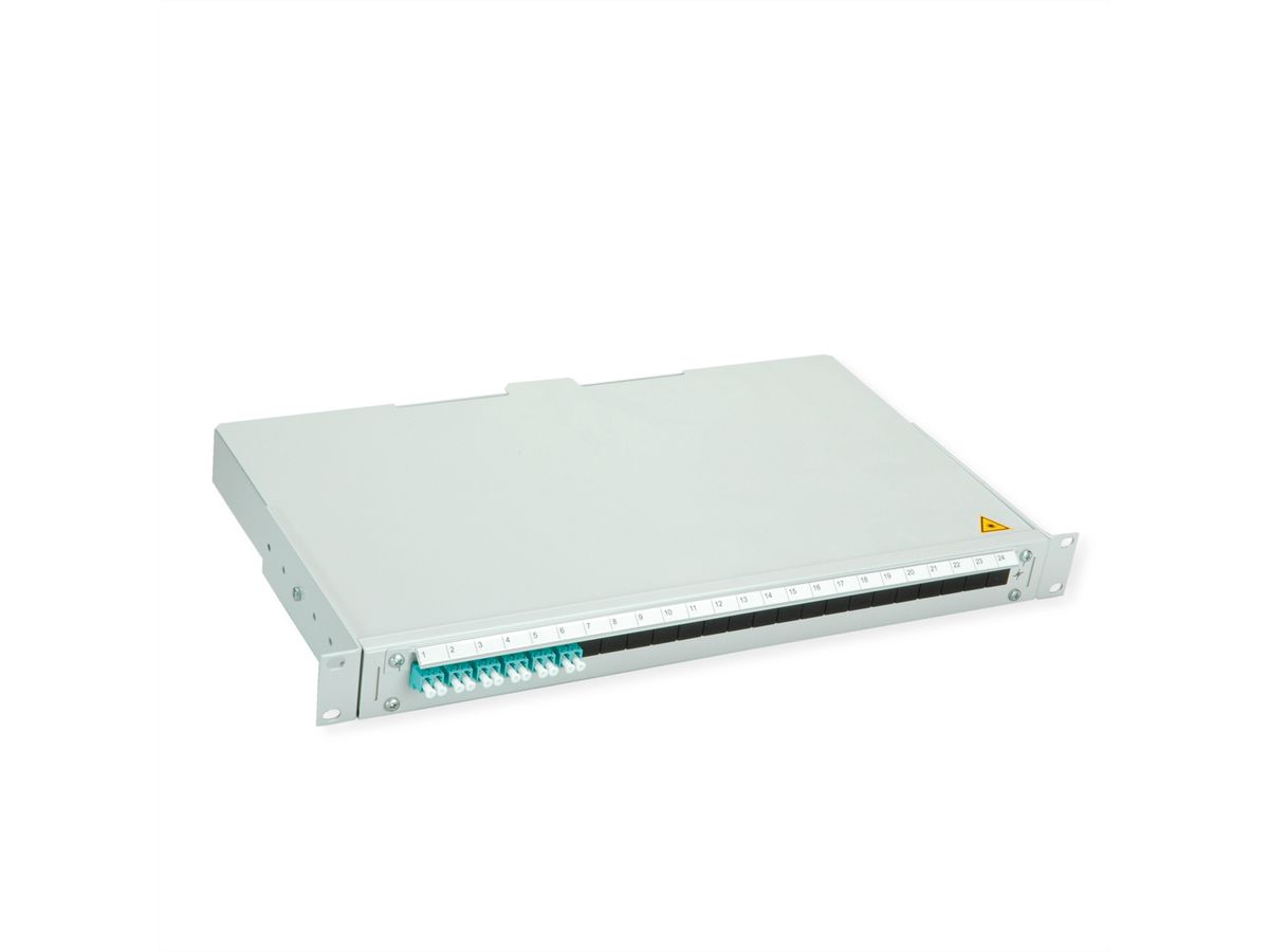 TELEGÄRTNER BASIS V Panneau FO avec coupleurs, 6x LC Duplex, turquoise, OM3