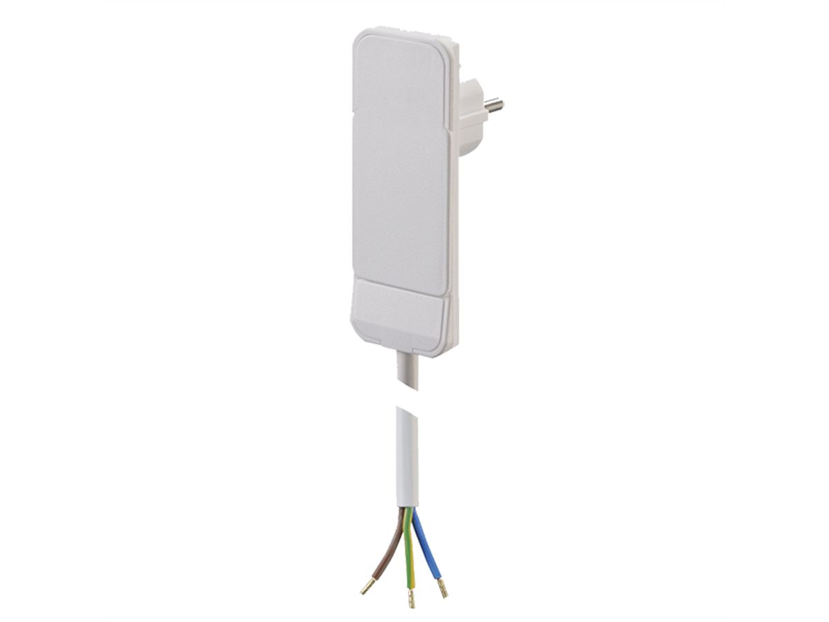 BACHMANN Connecteur plat CEE7/7 blanc, 1,5m 10cm fils ouverts