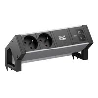BACHMANN DESK2 ALU BLACK 2xUTE, 1xUSB C/C 45W L=0,2m