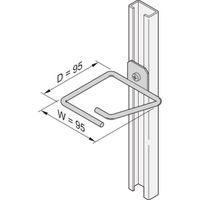 Oeillet de câble SCHROFF pour rail en C, acier, 95 x 95 mm