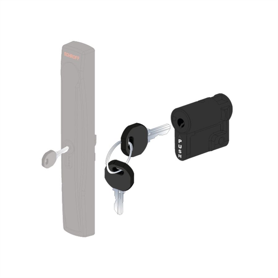 SCHROFF Varistar Key Lock Insert With Push for Varistar Lever Handle, 3/4-Point Locking