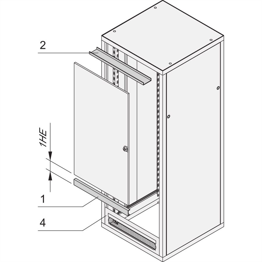 SCHROFF Eurorack Support de charnière de porte pour porte raccourcie, Eurorack universel