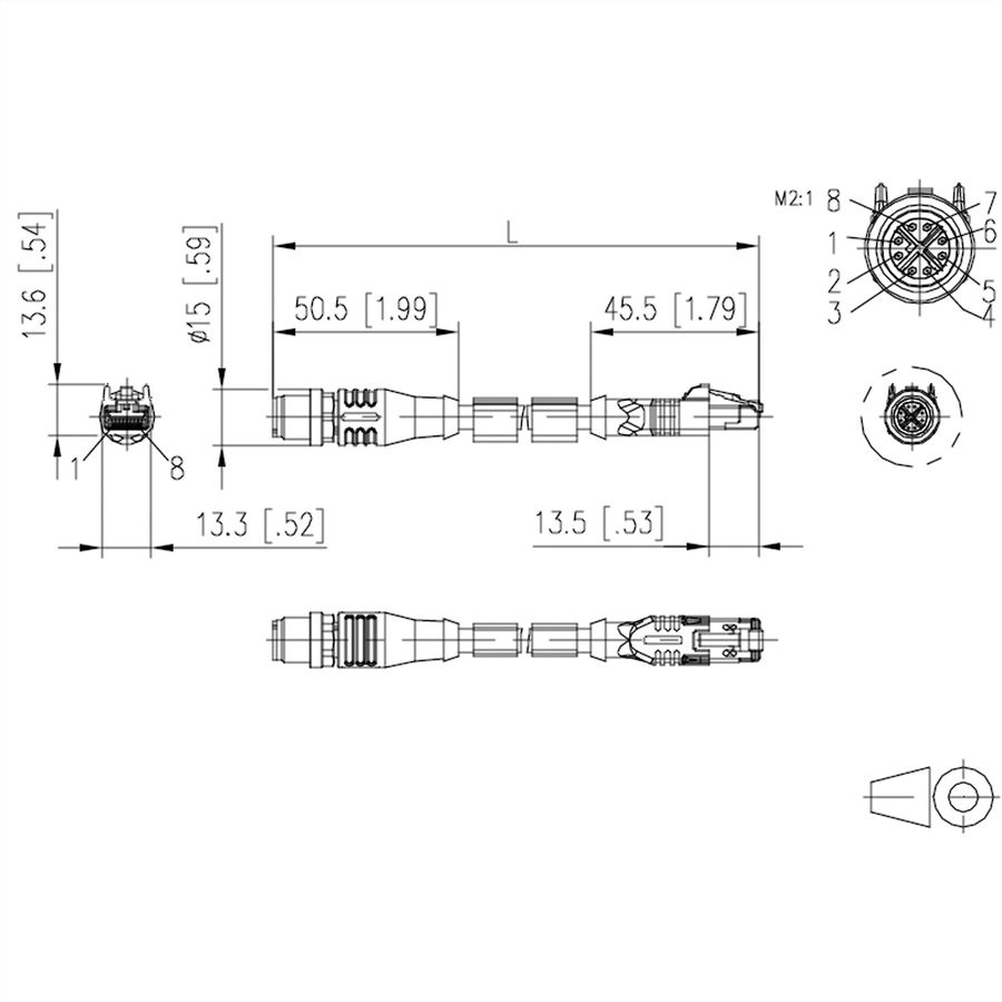 METZ CONNECT Câble Ethernet industriel M12-RJ45, codage X, 1 m