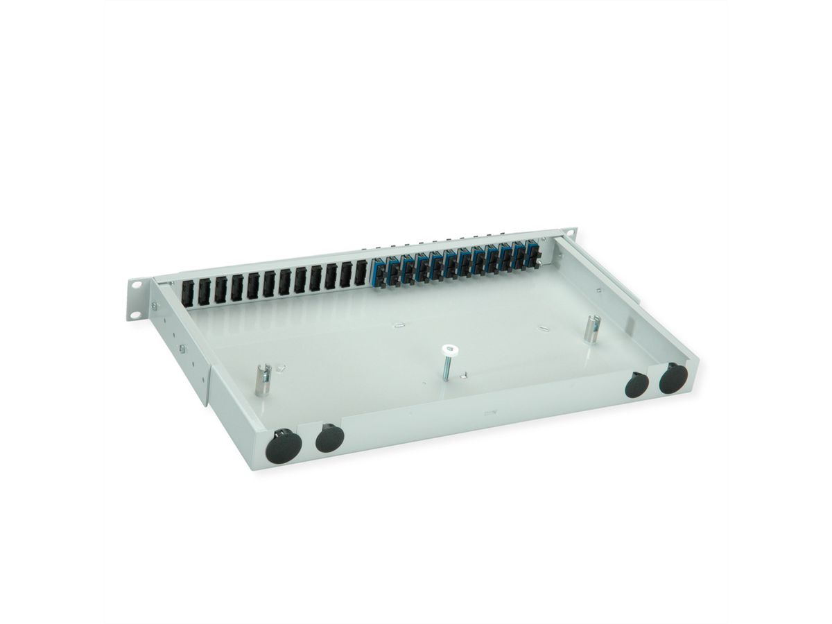 TELEGÄRTNER BASIS V Panneau FO avec coupleurs, 12x SC Duplex, bleu, OS2