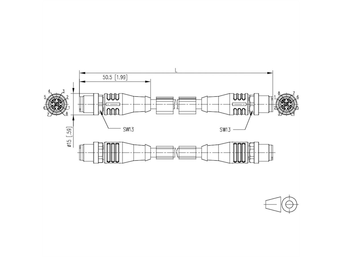 METZ CONNECT Câble Ethernet industriel M12, codage X, 1 m