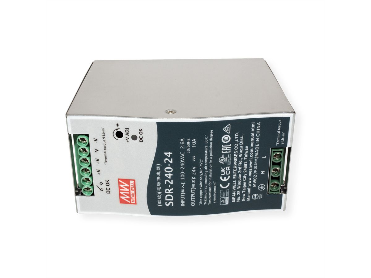 Mean Well SDR-240-24 Alimentation Glissières DIN 240W 24V DC