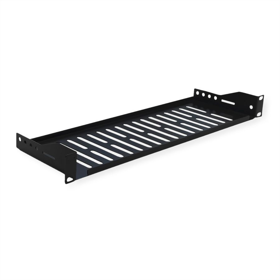 VALUE Etagère 19", 485 x 150 mm, 1 U, max. 10 kg, forme en U, noir