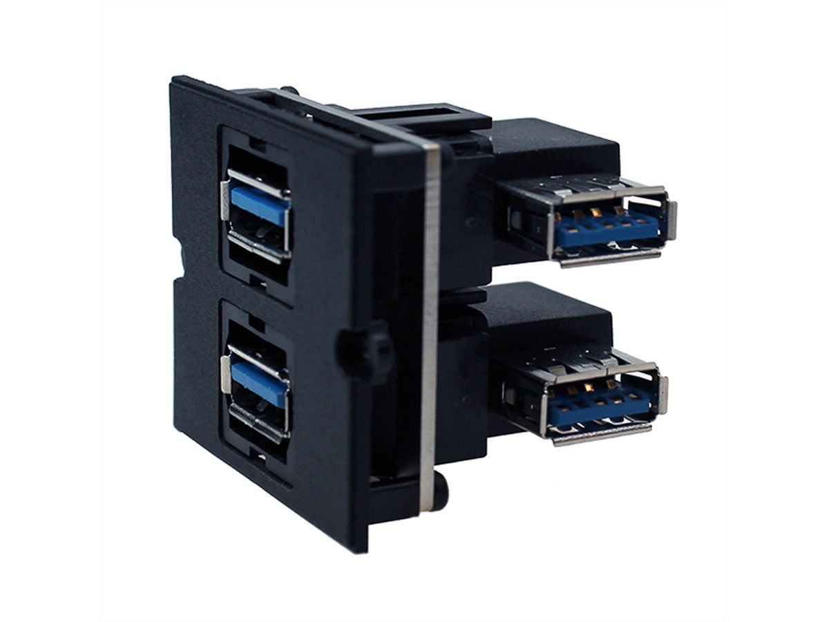 BACHMANN Cadre 2xUSB 3.0, Sortie sur côté à 90°
