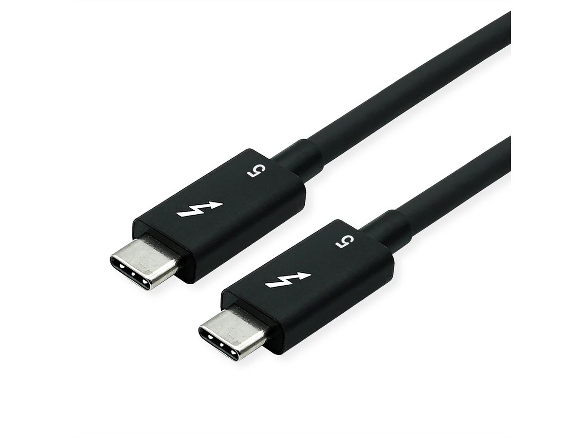 ROLINE Câble Thunderbolt™ 5 USB type C, M/M, 80Gbit/s, 240W, passif, noir, 0,5 m