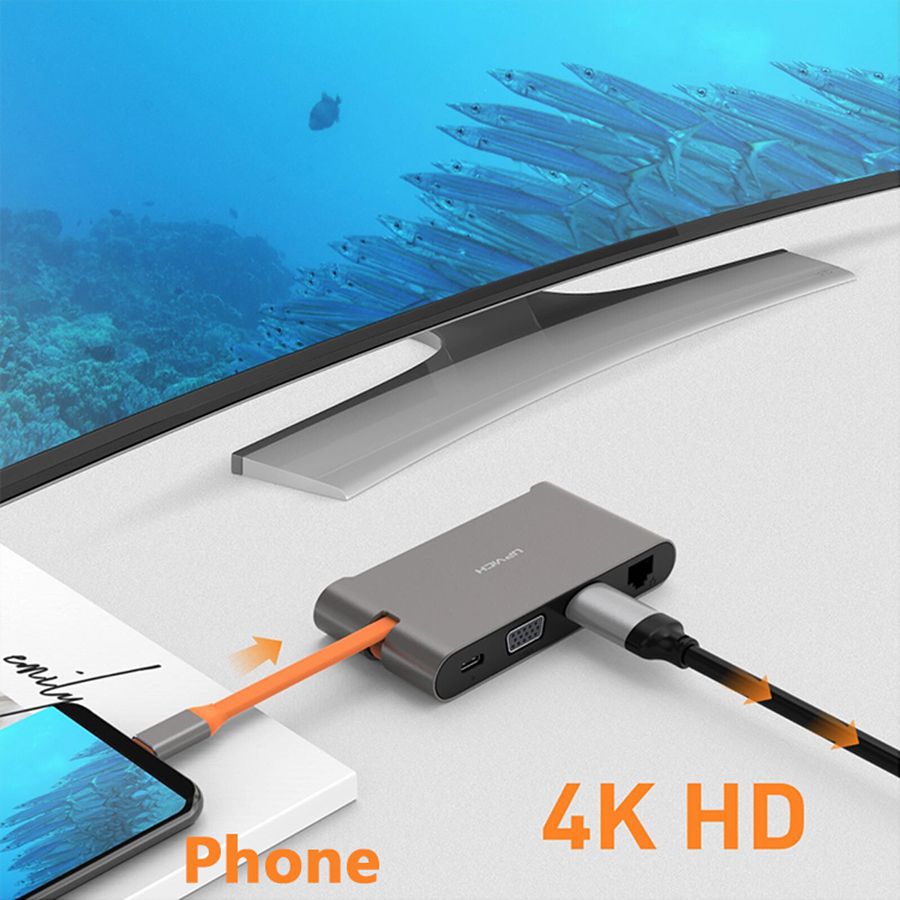 EXSYS EX-1198VS Hub à 7 ports USB 3.1 Gen1 C, adaptateur 12V/3A et câble USB C-C