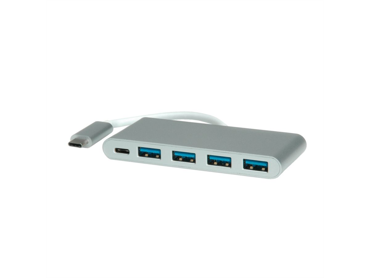 ROLINE Hub USB 3.2 Gen 1, 4 ports, type C, 1 port PD