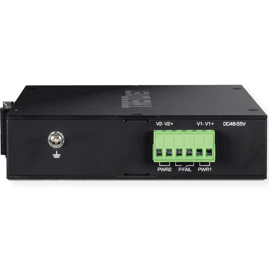 TRENDNET TI-PGM541 Switch Rail DIN industriel PoE+ Gigabit à 5 ports -20° – 65°C, noir