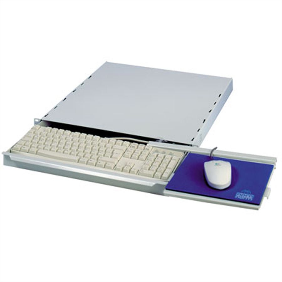 Tiroir clavier 19" 1UH sans clavier, gris clair