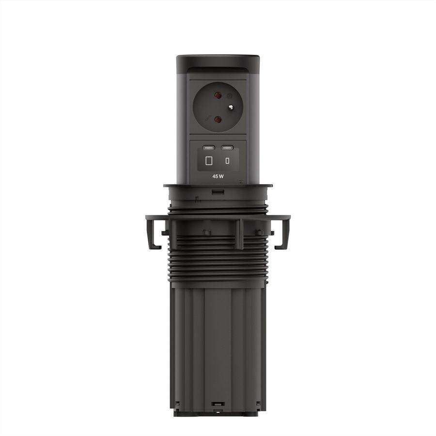 BACHMANN ELEVATOR2 1xUTE, 1xUSB C/C 45W RAL9005 0,5m ISV