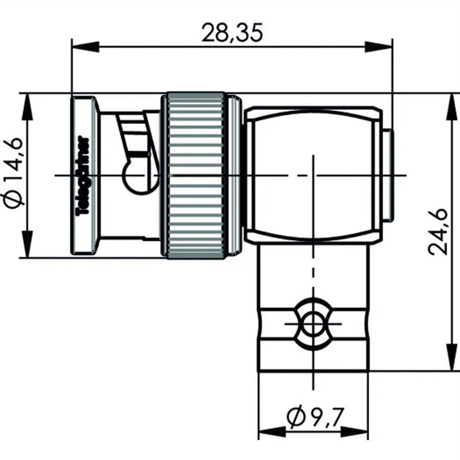 TELEGÄRTNER Connecteur BNC 50 Ohm broche/prise coudée