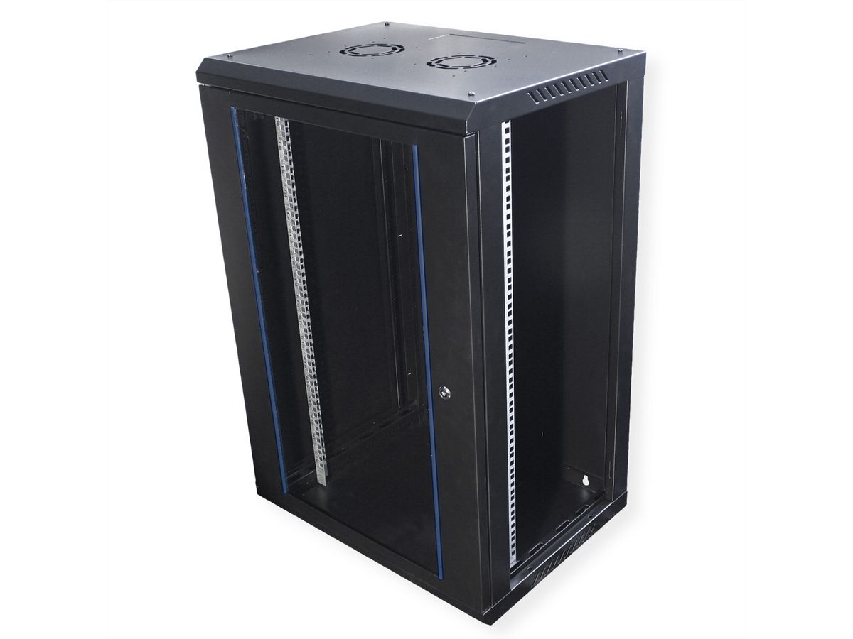 VALUE Boîtier mural 19 pouces 18U, 600 x 450 mm, noir, kit à assembler