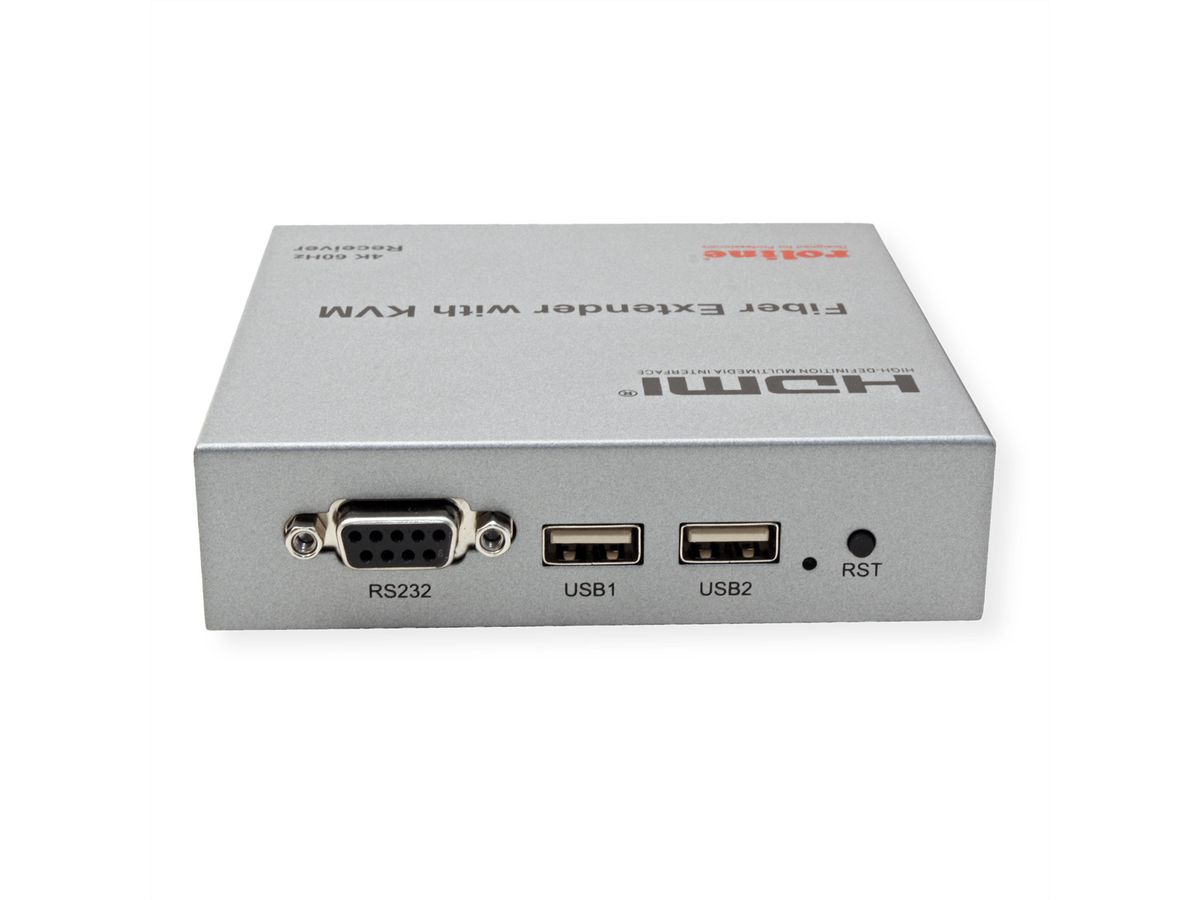ROLINE Rallonge KVM via fibre optique, HDMI 4K, USB, 20 km