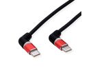 ROLINE Câble USB 2.0, C-C, M/M, rotation à 360°, rouge/noir, 2 m
