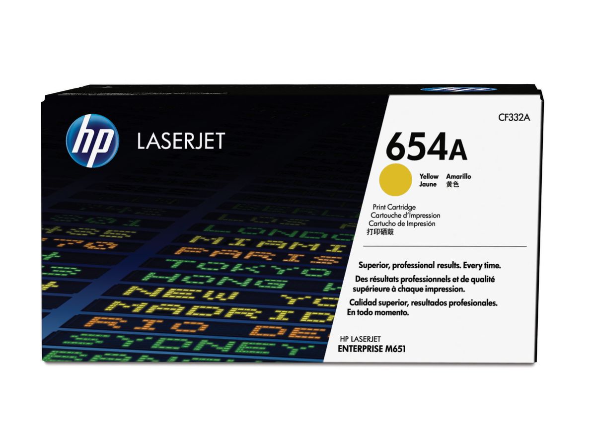 HP 654A toner jaune authentique LaserJet