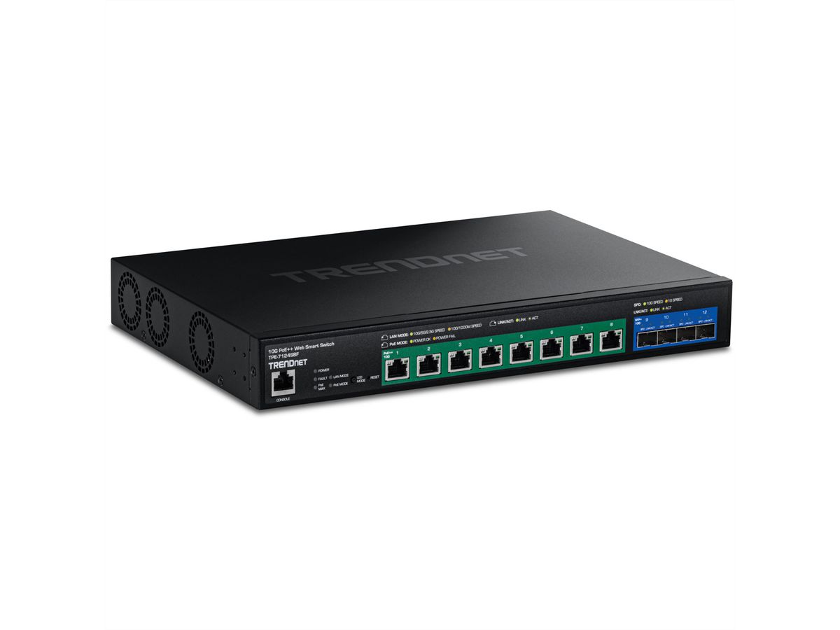 TRENDnet TPE-7124SBF Switch Web Smart PoE++ 10G à 12 ports (720W)