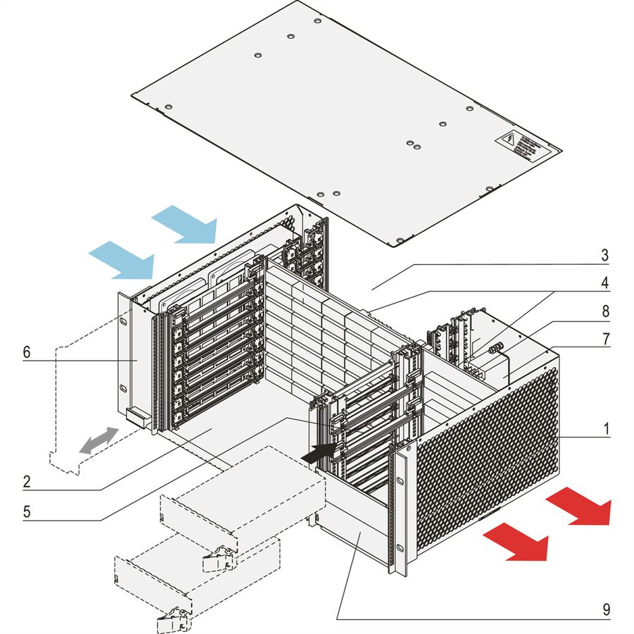 Système CPCI SCHROFF, pour PSU enfichable, horizontal, 4 U, 8 slots