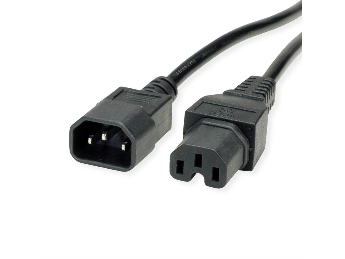 VALUE Câble IEC320/C14 M - C15 F, noir, 0,5 m